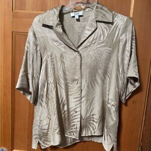 COS Women's Beige Palm Print Button-Up Shirt
